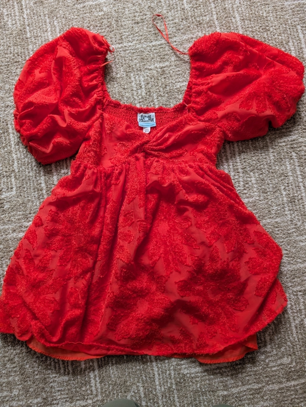 Future Collective X Gabriella Karefa-johnson Orange Babydoll Dress